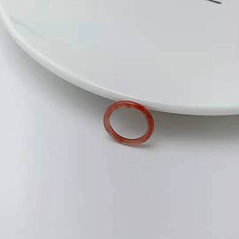 现货树脂醋酸戒指女混合彩色圆形方形指环套装外贸内销指圈批发