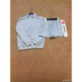 Light gray half-zip jacket + shorts
