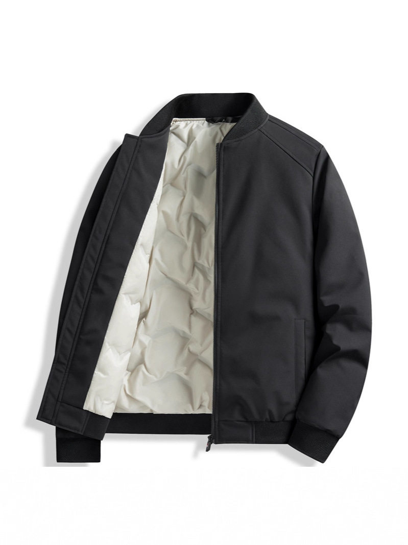 Jianheng Cross-Border Baseball Collar down Jacket for Men, Winter Warm and Cold-Resistant, 50% Gray Duck Down, Cold-Proof Casual Jacket for Men