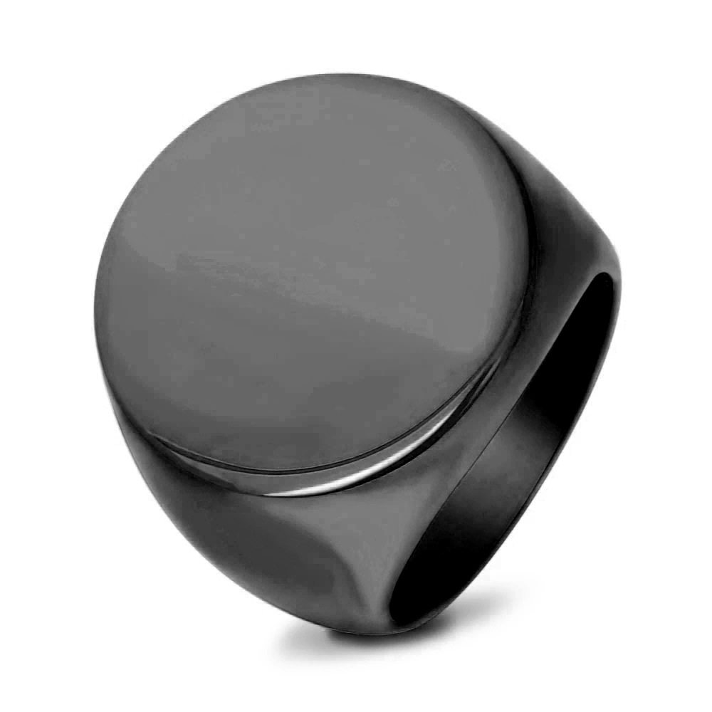 欧美不锈钢光面可激光Logo戒指22MM圆形光面简约时尚钛钢戒指批发