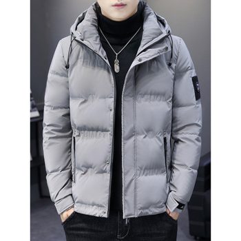 Winter New Men's White Duck Down Jacket Short Thickened Warm Slim-fit Wash-free Hooded Jacket Men's Fashion Brand