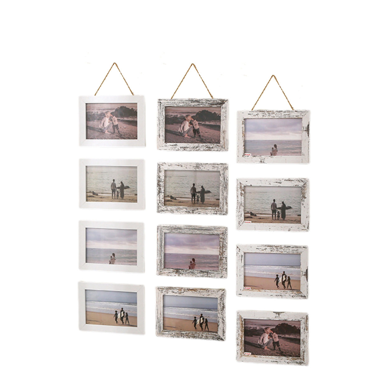 Creative 6inch Combination Wall-Mounted Hemp Rope Photo Frame Vertical Two-Piece and Three-Piece Picture Frame Home Life Photo Wall Wholesale