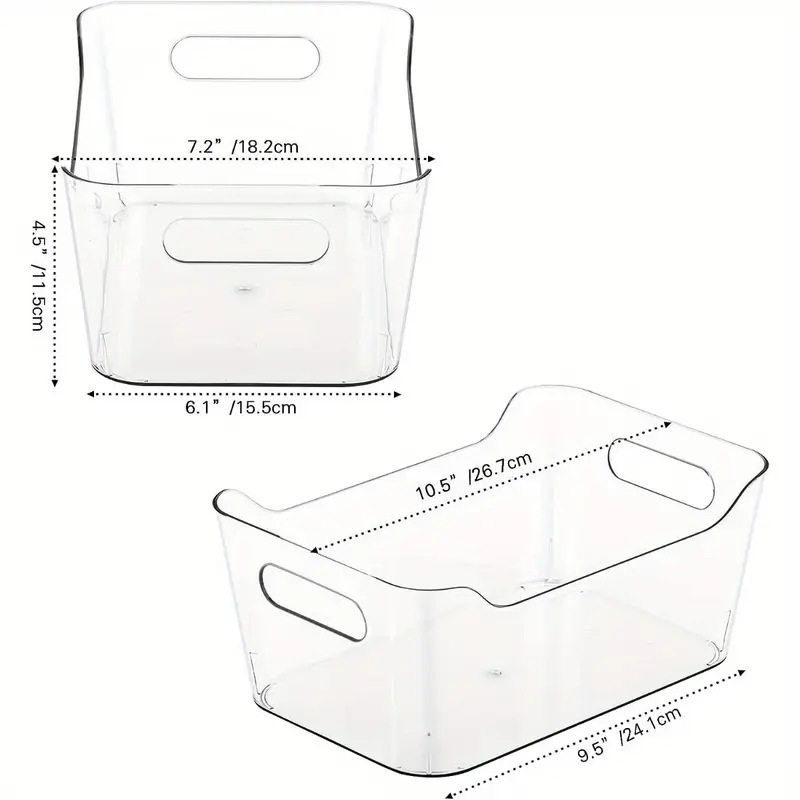 Cross-border Hot Sale Kitchen Refrigerator Transparent Yuanbao suit Storage Box Vegetable and Fruit Storage Box Portable Plastic Basket