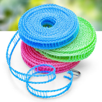 Non-Slip Windproof Clothesline Fence-Style Drying Rope for Clothes and Quilts, No-Drill Outdoor Travel Clothesline, Thickened Nylon