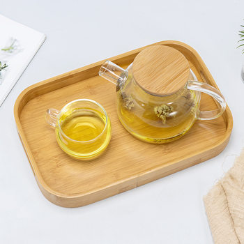 Casual Bamboo Tray Integrated Rectangular Bamboo Tray Home Storage Fruit Tray Hotel Tea Tray Water Cup Drain Tray