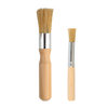 Round-Head Wooden Handle Small Brush, Oil Brush, Soft Bristle Brush, Vegetable-Tanned Leather Dyeing Brush, Boar Bristle Barbecue Brush