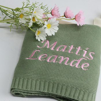 etsy embroidered baby carriage cover blanket quilt knitted cotton nap blanket embroidered logo cover blanket