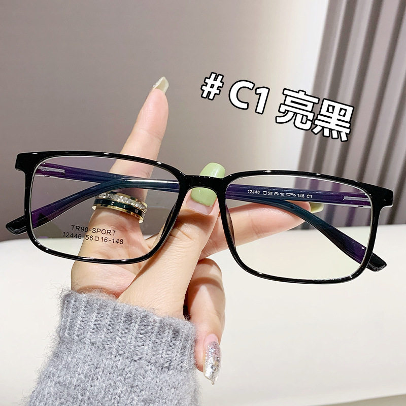 in stock TR90 Square Glasses Large Frame Ultra Light Comfortable Glasses Frame for Men and Women Retro Myopia Optical Frame