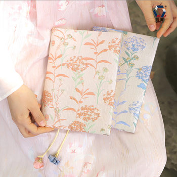 [Qian Li] handmade cloth book cover notebook dandelion brocade cloth book cover hand account A5 notebook book jacket
