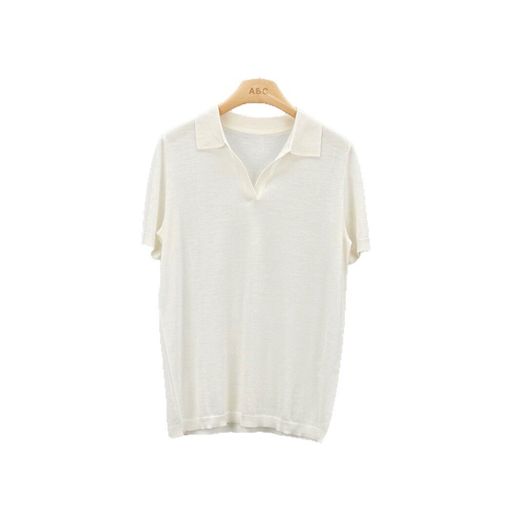 沃伦海龙 | KW025 德国扬子纱线 美丽诺羊毛Polo领女士短袖针织衫