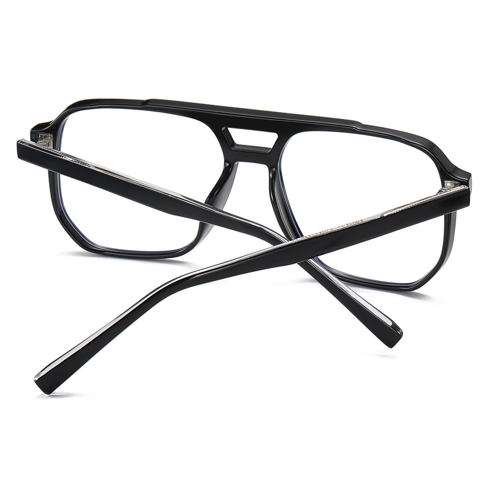 K9024 New Box Double Beam Large Frame Anti-Blue Light Flat Glasses Frame Men's Fashionable All-Match Myopia Frame Women