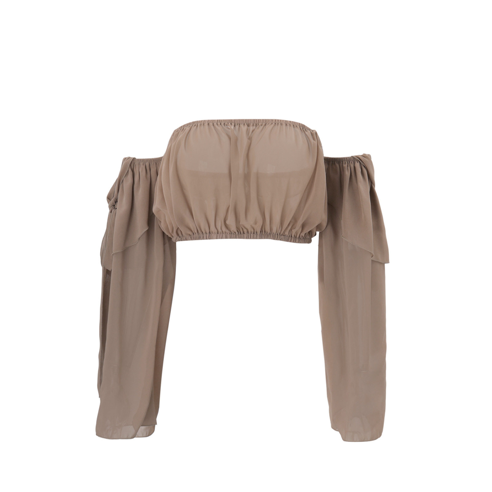French Style Womens Crop Top Off Shoulder Long Sleeve Slim Fit Autumn Fashion Wholesale Available