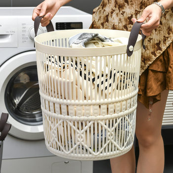 Dirty Clothes Basket Large Capacity High Color Value Dirty Clothes Storage Basket Hollow Soft Material Plush Toy Storage Basket