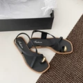 Square toe [black] sandals - 2cm thick pvc non-slip slippers