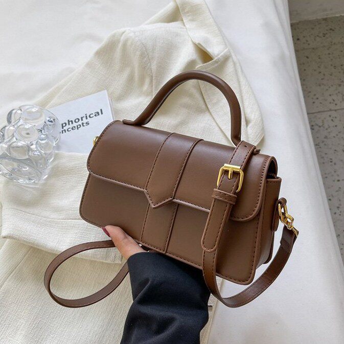 2024新款时尚单肩包潮流百搭通勤斜挎包质感洋气包包女手提小方包