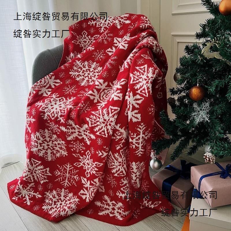 Scandinavian Knitted Christmas Blanket Decorative Blanket Living Room Sofa Blanket Throw Blanket Winter Thickeneded Blanket Bedding