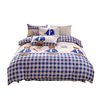 Cartoon Washed Cotton Bedding Four-Piece Set Bed Bed Sheets Quilt Cover Ins Small Fresh Student Dormitory Single Three-Piece Set