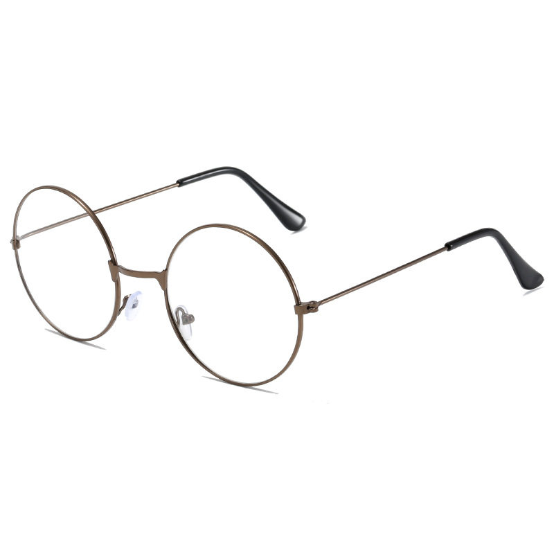 Vintage Round Frame Glasses Men's Myopia Plain Glasses Frame Women's Prince Plain Glasses Korean Style Fashionable Glasses Frame for Students