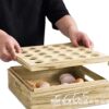 Solid Wood Light-Burned Egg Storage Box Two-Layer Porous Egg Tray Home Kitchen Wooden Egg Storage Box Display Stand