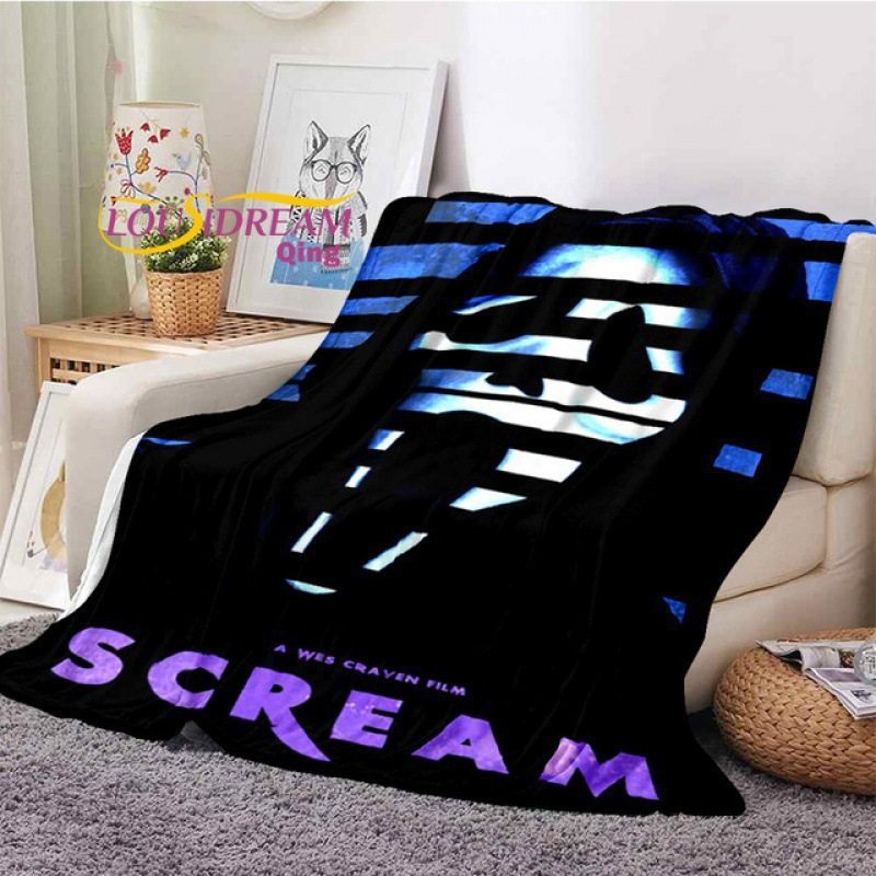 Screaming Face Horror Blanket Cute Flannel Blanket Blanket Bedding Blanket Soft Cartoon Lazy Blanket