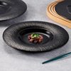 Kaiba Melamine Plate Japanese Imitation Porcelain Black Round Plate Hot Pot Dish Barbecue Plate Western Steak Flat Plate Commercial