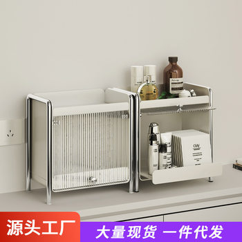Ins Dustproof Cup Storage Rack Water Bar Double-Layer Countertop Dining Table Tea Set Cabinet Coffee Glass Cup Rack