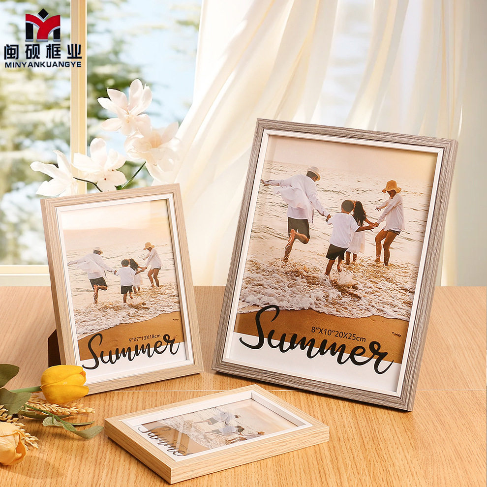 Cross-Border Simple Wooden Photo Frames Wholesale 6-Inch 7-Inch 8inch 10inch Wall-Mounted Tabletop A4 Art Oil Painting Frame Puzzle Frame