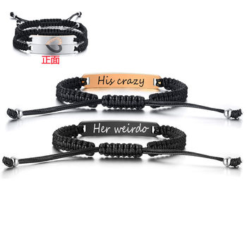 Black Steel Bracelet, Gold Hand-Woven Spherical Magnetic Stainless Steel Heart-Shaped Diamond-Encrusted Couple Set Bracelet