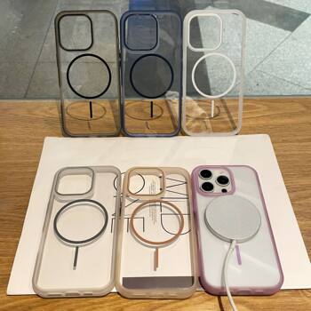 Suitable for iPhone16Promax high permeability strong magnetic suction phone case Apple 15 anti-drop wear-resistant 14 soft edge protection