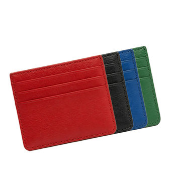 Cross-Border Popular Leather Card Holder Men's Card Holder Pu Card Holder Ultra-Light Heat Transfer Logo Leather Card Holder Card Clip Wear-Resistant