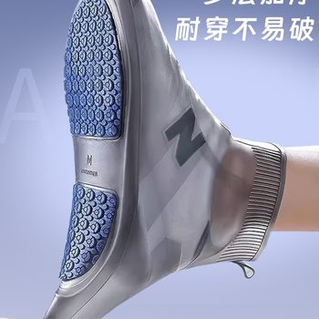 Rain Boots for Women 2025 New Silicone Rainy Day Rain Boots Kidsren's Shoe Covers Waterproof Anti-Slip Thickeneded Wear-Resistant Water Shoes for Men