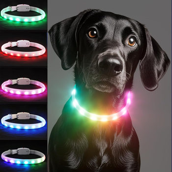 Pet luminous collar dog collar night warning anti-lost LED charging collar flashing collar dog collar in stock