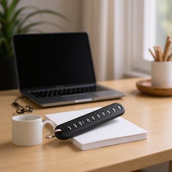 Car key anti-lost card temporary parking number card diy creative digital number anti-lost card car key chain