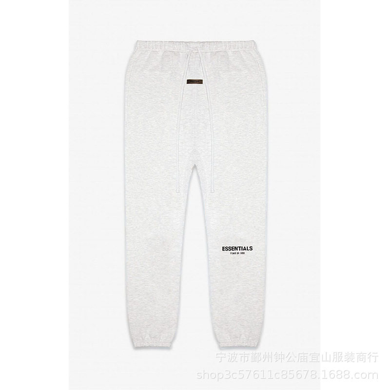 2022SS flannel trousers black flocking print FOG double line ESSENTIALS trendy brand trousers cross-border hot sale