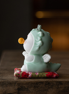 创意泡泡龙摆件陶瓷可爱萌宠小神龙家居装饰品龙年生肖吉祥物礼品