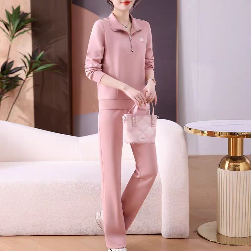 2025 Spring and Autum New Style Lapel Casual Sports Suit for Women, Small, Young, Beautiful, Fashionable and Slimming Look Two-Piece Set