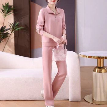 2025 Spring and Autum New Style Lapel Casual Sports Suit for Women, Small, Young, Beautiful, Fashionable and Slimming Look Two-Piece Set