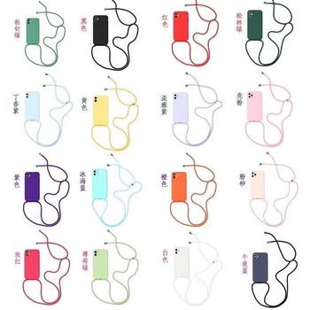 Suitable for Iphone12Promax Lanyard Mobile Phone Case Crossbody XS Liquid Shell 7P Silicone Xr Apple All-Inclusive 11