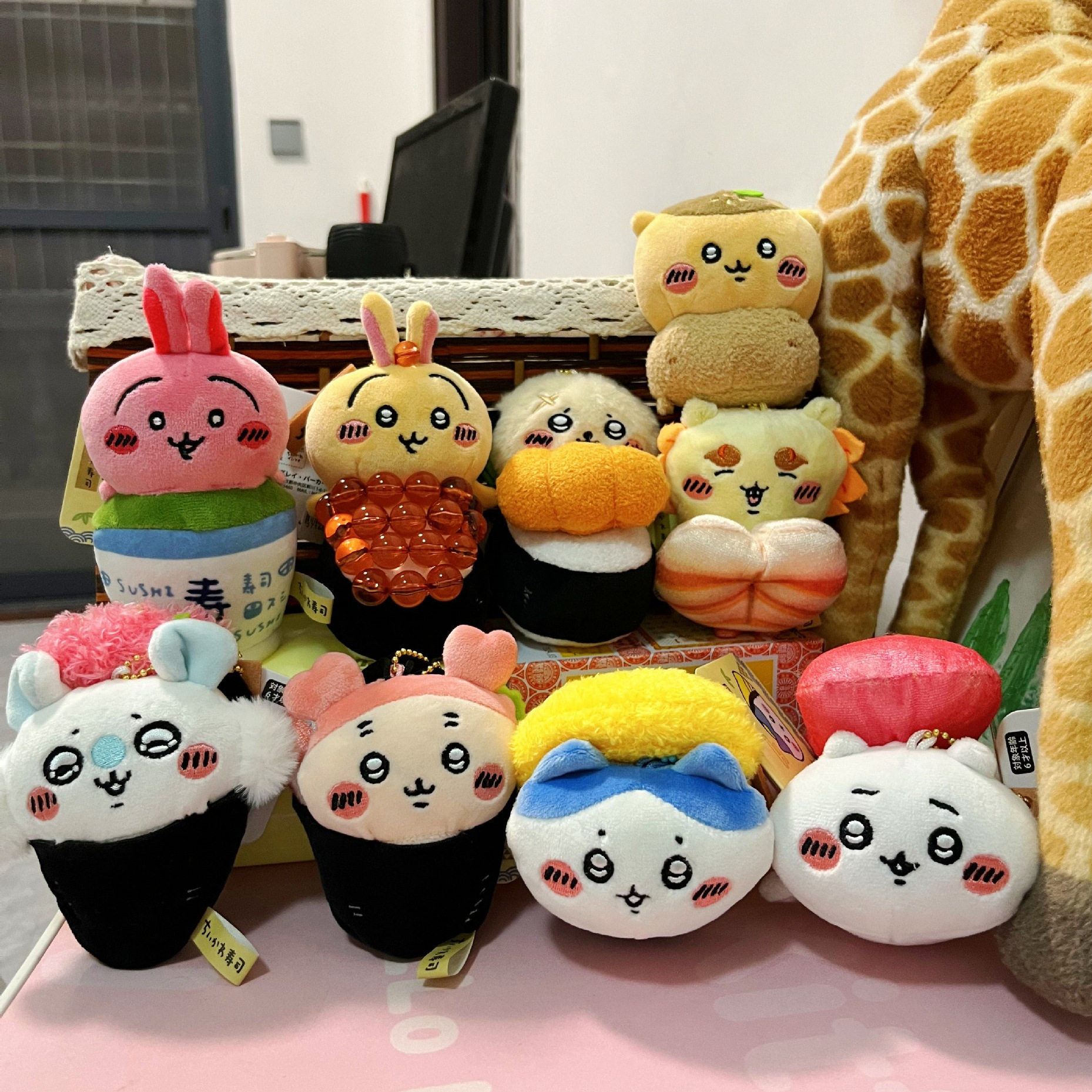 Sushi Series Xiaoba Black Tea Cup Usachi Caviar Ji Flying Squirrel Otter Lion Pendant Plush Doll Bag Pendant