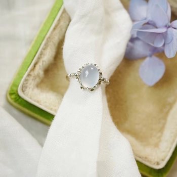 Korean Style Accessible Luxury Style Meteor Moonstone Texture Ring for Women Ins Asymmetrical Starburst Texture Open Classy Ring