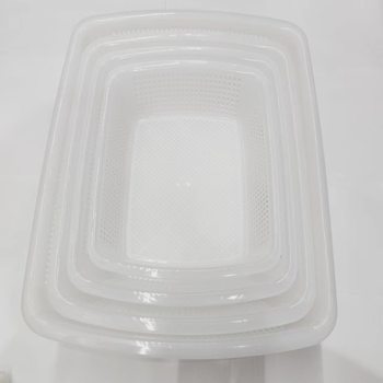 White large rectangular plastic basket multi-specification vegetable and fruit storage basket