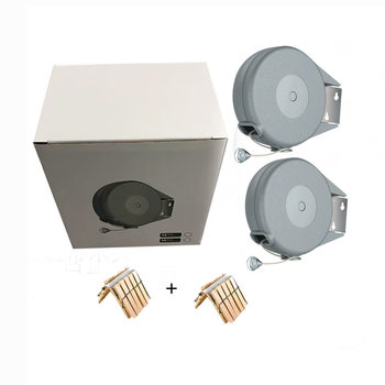 Cross-Border Plastic Two-Pack Retractable Clothesline Portable Clothes Drying Rack 12m Outdoor Clothes Drying Magic Set