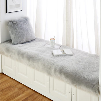 Amazon Cross-Border Gray Plush Bay Window Mat Tatami Imitation Wool Sofa Cushion Bedroom Carpet Long Hair Window Sill Mat