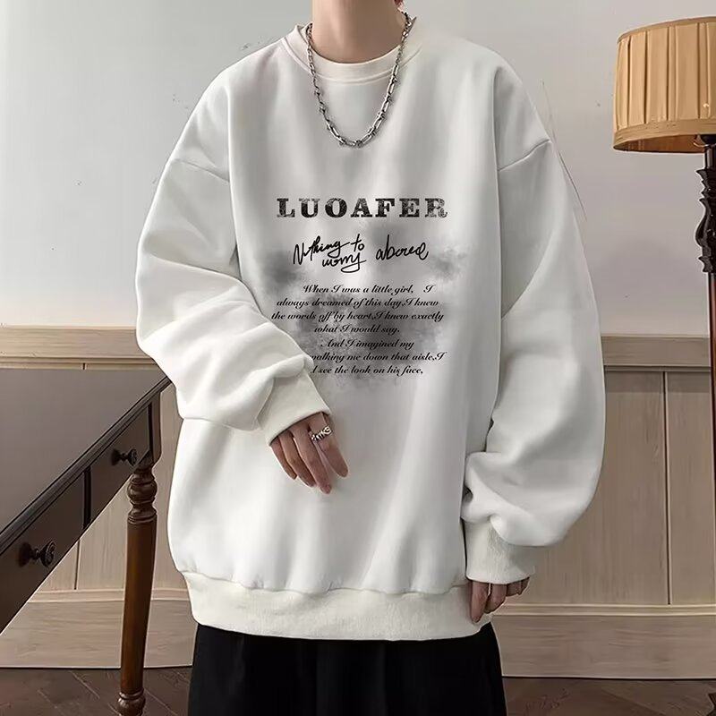 ฤดูใบไม้ผลิและฤดูใบไม้ร่วงสบายๆอเนกประสงค์หลวมยอดนิยมเสื้อกันหนาวรอบคอเสื้อกันหนาวผู้ชายแขนยาวฤดูหนาวเสื้อผ้า One Piece dropshipping