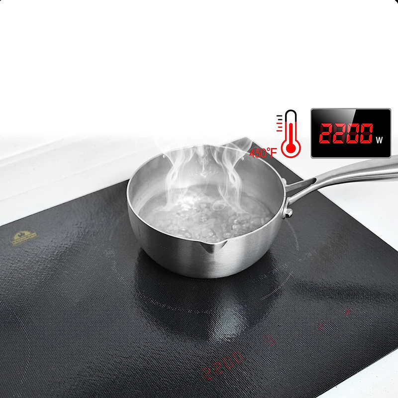 Induction Cooker Mat Induction Cooker Protector Pad Fiberglass Silicone Mat Thermal Conductive Oil-Proof Induction Mat Kitchen Tool