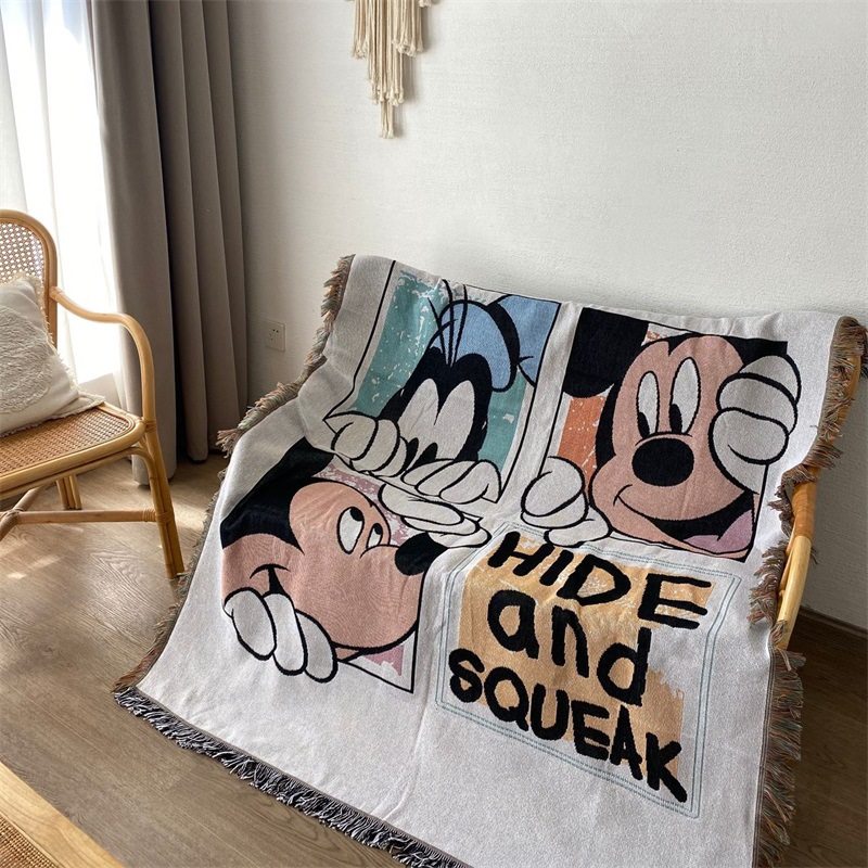 Cartoon Mickey Cute Blanket Multi-purpose Casual Decorative Sofa Towel Hanging Cloth Cover Cloth Carpet Children's Room Bed End Blanket