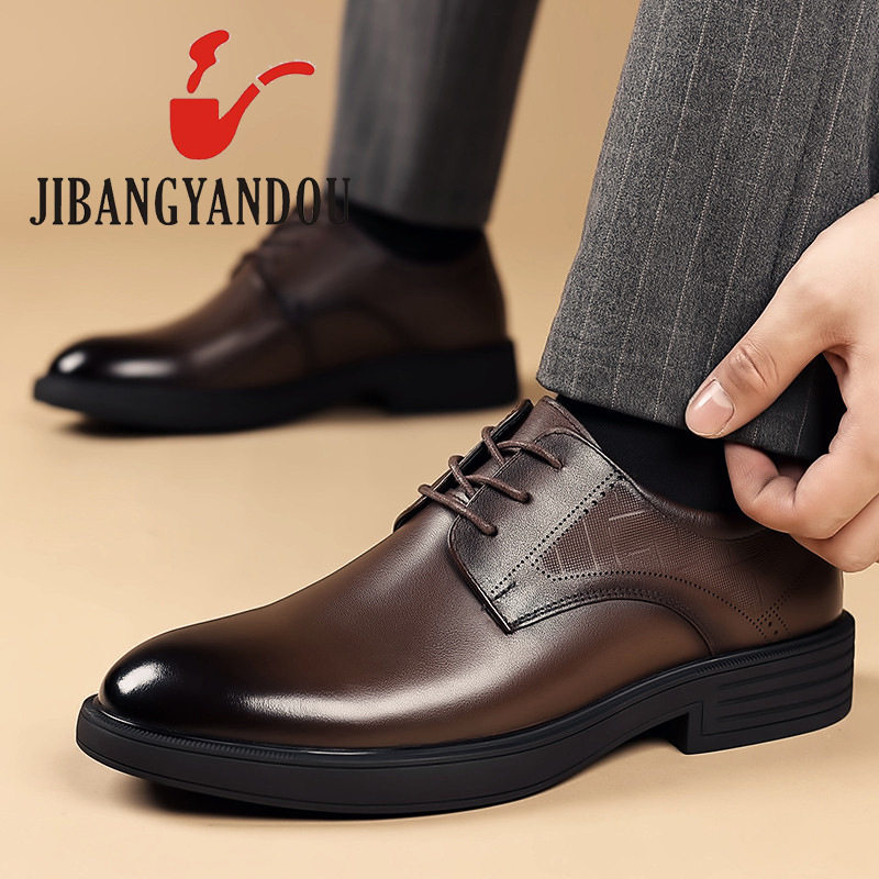 Giày da tiêu chuẩn màu nâu 6602 mua thoải mái