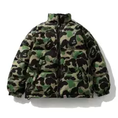 Bape Cotton Jacket Shark Trendy Brand Camouflage Zipper Double-Sided Couple Jacket Autumn and Winter Fluffy Cross-Border Dropshipping
