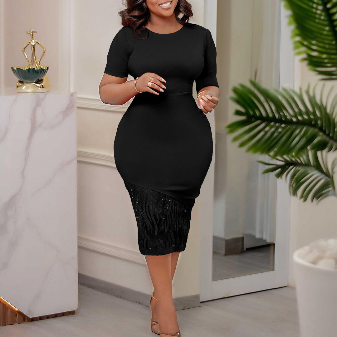 Plus Size Womens Dress Elegant Beaded Bodycon Style Summer Occasion Wholesale Available factory direct