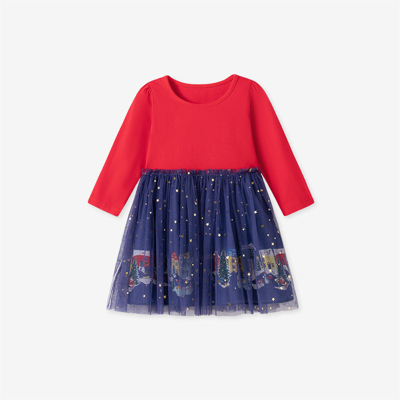 New Girls' Autumn Dress, [Style] Little Girl's Tulle Skirt, Cartoon Stylish Sweet Kids' Dress